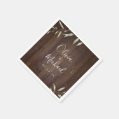 Serviette En Papier Élégante verdure grange bois comté mariage rustiqu (Coin)