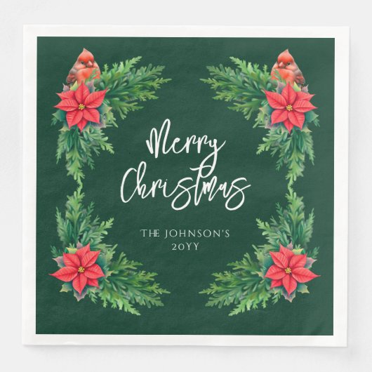 Serviette En Papier Élégante verdure hivernale (Devant)