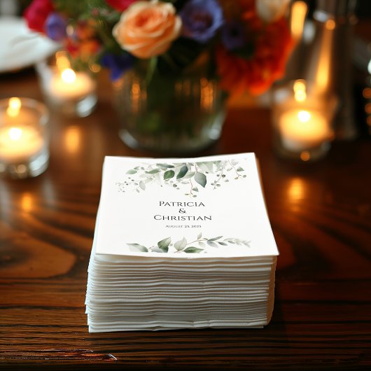 Serviette En Papier Élégante verdure Papier Mariage