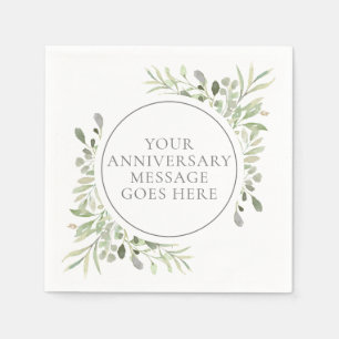 Serviette En Papier Élégante verdure pour les 25 ans de mariage