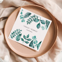 Elégante verdure Turquoise Aquarelle Mariage moder