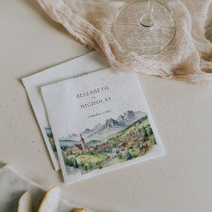 Serviette En Papier Élégante ville de Mountain Village   MARIAGE