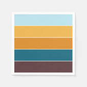 Serviette En Papier Élégantes couleurs modernes d'automne rayées (Devant)