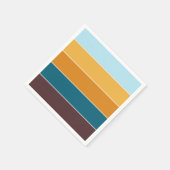 Serviette En Papier Élégantes couleurs modernes d'automne rayées (Coin)