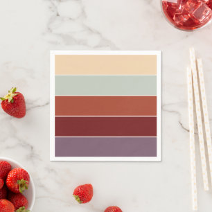 Serviette En Papier Élégantes couleurs modernes d'automne rayées