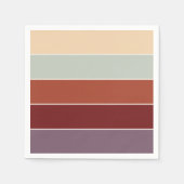 Serviette En Papier Élégantes couleurs modernes d'automne rayées (Devant)