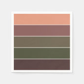 Serviette En Papier Élégantes couleurs modernes d'automne rayées (Devant)