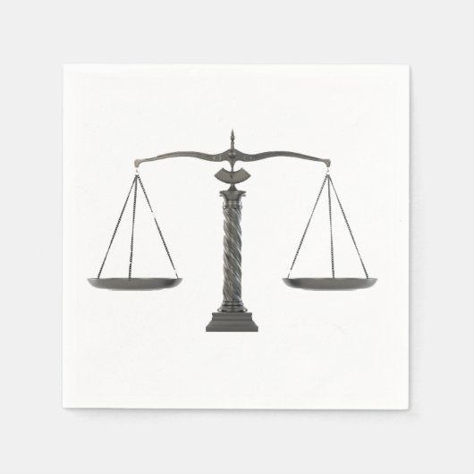 Serviette En Papier Élégantes échelles de justice (Devant)