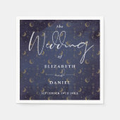 Serviette En Papier Élégantes Étoiles Et Humeur Céleste Mariage Mystiq (Devant)