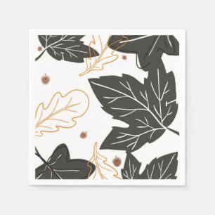 Serviette En Papier Élégantes feuilles fantaisistes d'automne et gland