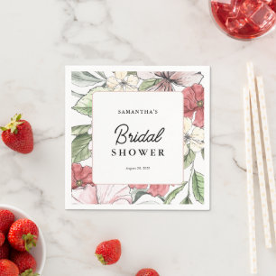Serviette En Papier Élégantes Fleurs Baby Shower