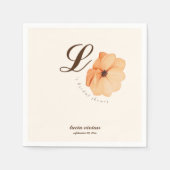 Serviette En Papier Élégantes fleurs de mariage de la saison dorée de  (Devant)