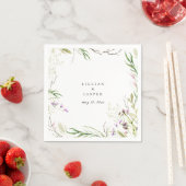 Serviette En Papier Élégantes fleurs sauvages botaniques (En situation)