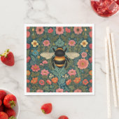 Serviette En Papier Élégantes florales bohèmes rétro abeille printemps (En situation)