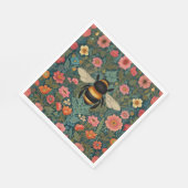 Serviette En Papier Élégantes florales bohèmes rétro abeille printemps (Coin)