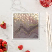 Serviette En Papier Élégantes gouttes de Parties scintillant en or (En situation)