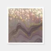 Serviette En Papier Élégantes gouttes de Parties scintillant en or (Devant)