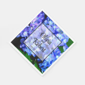 Serviette En Papier Elégantes hydrangées florales violettes bleues (Coin)