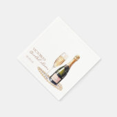 Serviette En Papier Élégantes Perles et Prosecco Baby Shower (Coin)