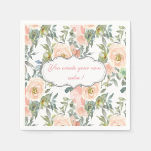 Serviette En Papier Élégantes Roses Chic, Message Motivationnel