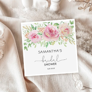 Serviette En Papier Elégantes roses florales Baby shower
