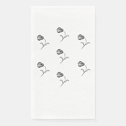 Serviette En Papier élégantes roses noires et blanches (Devant)