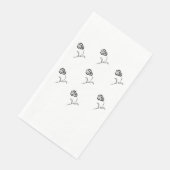 Serviette En Papier élégantes roses noires et blanches (Coin)
