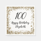 Serviette En Papier Élégantes serviettes 100e Anniversaire Avec Séquin (Devant)