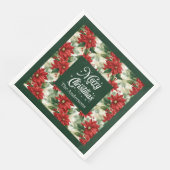 Serviette En Papier Élégantes serviettes de Noël Rouge Vert Nom person (Coin)