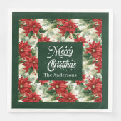 Serviette En Papier Élégantes serviettes de Noël Rouge Vert Nom person (Devant)