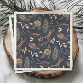 Serviette En Papier Élégantes serviettes d'hiver avec Pinecones