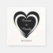 Serviette En Papier Élégantes serviettes Mariage noir et blanc (Devant)