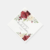 Serviette En Papier Élégantes serviettes mariages de automne bordeaux (Coin)