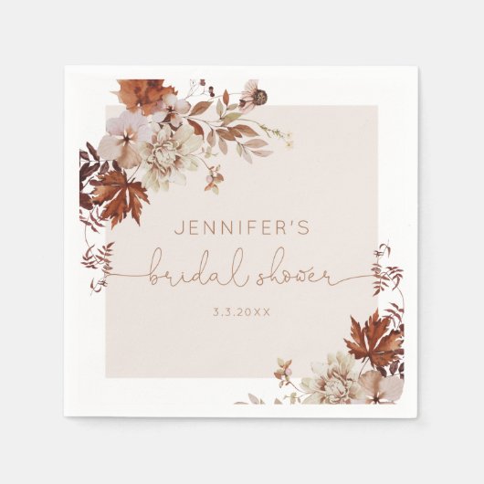 Serviette En Papier Élégantes serviettes mariages de automne rustiques (Devant)