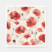 Serviette En Papier Élégants pavots motifs serviettes (Devant)