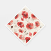 Serviette En Papier Élégants pavots motifs serviettes (Coin)