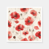 Serviette En Papier Élégants pavots motifs serviettes (Devant)