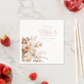 Serviette En Papier Élégants Pétales et Prosecco Fleurs Mariage Shower (En situation)