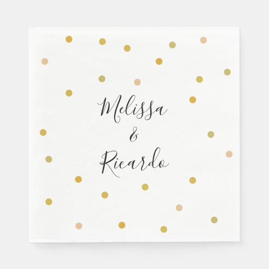 Serviette En Papier Elegants points gold (Devant)