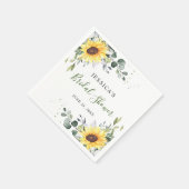 Serviette En Papier Élégants Soleils Eucalyptus Floral Réception de Ma (Coin)