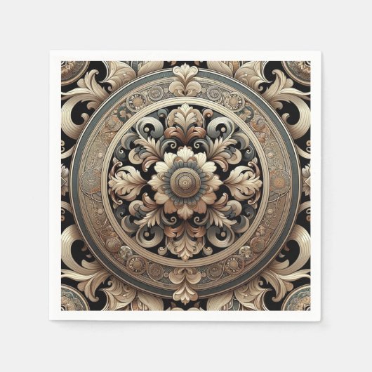 Serviette En Papier Eleganza Moderna Fancy Motif baroque (Devant)