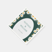 Serviette En Papier Elegent Floral Green Daisy Minimal  (Coin)