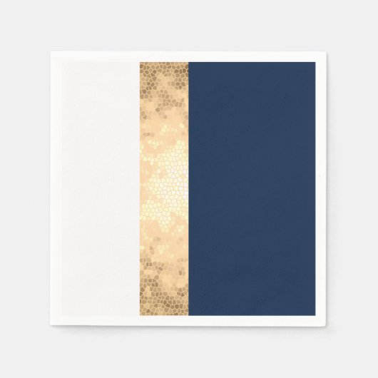 Serviette En Papier elegent gold, navy blue (Devant)