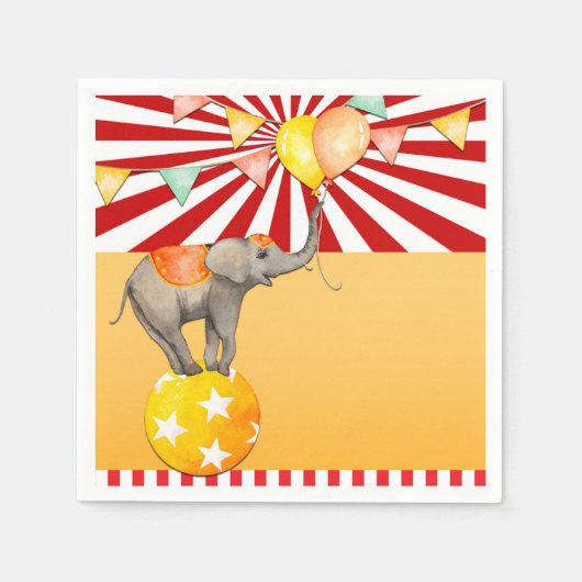 Serviette En Papier Élément de cirque sur le thème de la douche de béb (Devant)