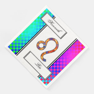 Serviette En Papier Élément du symbole Leo Zodiac par Kenneth Yoncich