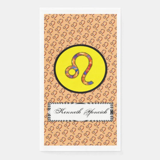 Serviette En Papier Élément du symbole Leo Zodiac par Kenneth Yoncich (Devant)