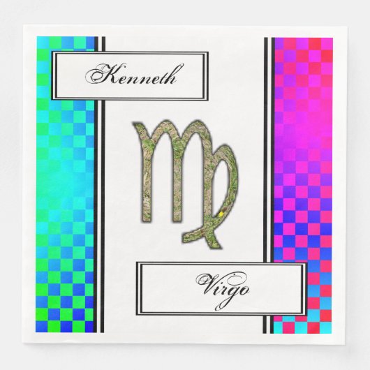 Serviette En Papier Élément du symbole Virgo Zodiac par Kenneth Yoncic (Devant)