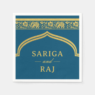Serviette En Papier Élément or & Fleur de Lotus Mariage sous l'Arche M