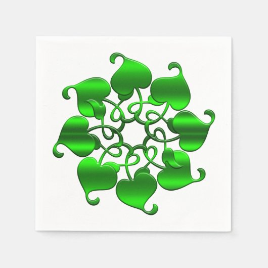 Serviette En Papier Élément St Patrick. Mandala vert. (Devant)
