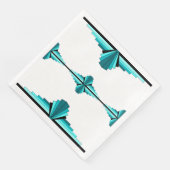 Serviette En Papier Éléments Art déco en vert turquoise (Coin)